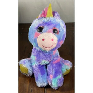 Midwood‎ Brands Unicorn Tie Dye Colorful Plush Stuffed Animal 7” Pink Mane